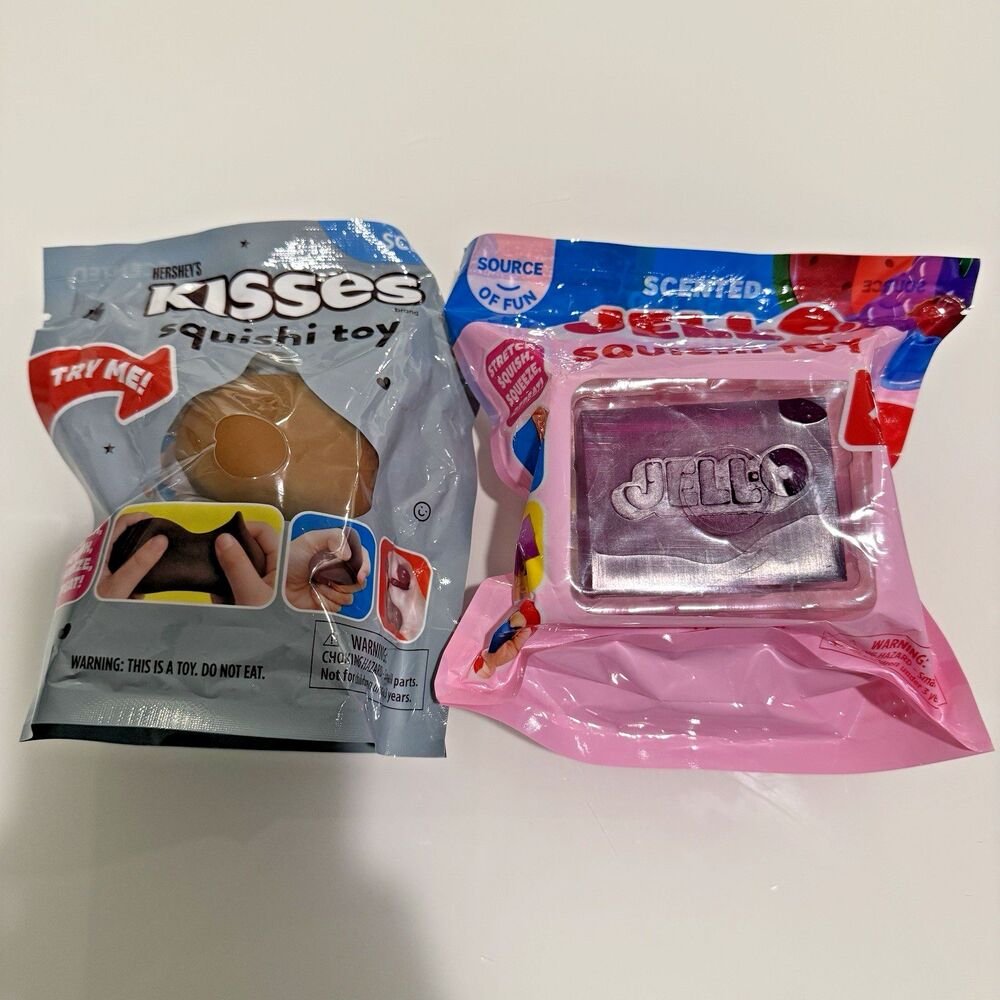 Hershey's Kisses & Jell-O Scented Squishy Toy Fidget Lot of 2 NEW SEALED